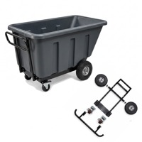 Chariot à benne basculante OEM personnalisé, assemblage métal-plastique, cuve moulée par injection, châssis en tôle et pièces usinées CNC