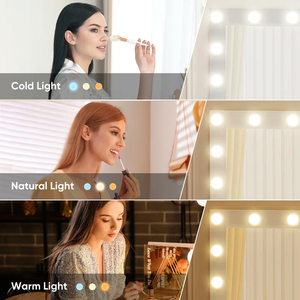 Bán buôn hiện đại trang điểm Vanity bàn với 10 Ánh sáng 3 chế độ chiếu sáng độ sáng và gương - Product Image 6