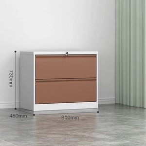 Armoire <span class=keywords><strong>de</strong></span> classement horizontale en acier à 2 tiroirs, armoire <span class=keywords><strong>de</strong></span> rangement en métal pour <span class=keywords><strong>bureau</strong></span>, avec serrure, pour dossiers suspendus A4 - Product Image 4
