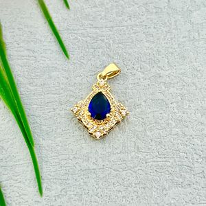 Pendentif en diamant avec centre en rubis, coupe ovale, plaqué or, accessoire de bijoux de fête pour femmes - Product Image 4