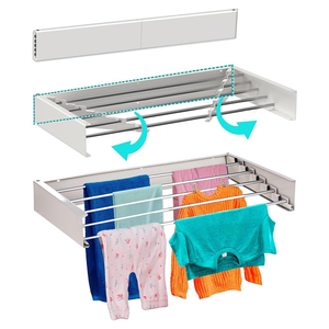 Home Folding Towel <b>Rack</b> 80cm Wall-mounted <b>Clothes</b> Drying <b>Rack</b> Retractable Space Saving <b>Clothes</b> Storage <b>Rack</b> - Product Image 1