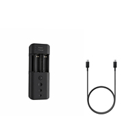 Chargeur de batterie réglable avec USB, chargeur universel intelligent à 2 baies, chargeur de batterie au lithium universel pour Li-ion 3,7 V 10440 14500