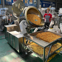 Machine à Popcorn Automatique Industrielle et Commerciale Certifiée CE, 100L 200L, Chauffage Électrique à Induction GPL, pour Usine de Snacks