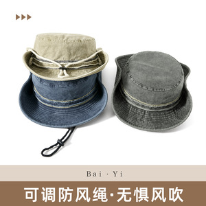 Chapeau de pêcheur en denim gris vert, protection solaire, chapeau unisexe pour l'extérieur - Product Image 5