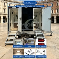 Promotion : Remorque WC Mobile 2 Postes à Essieu Unique avec Lavabo et Miroir pour Grands Événements Extérieurs et Chantiers