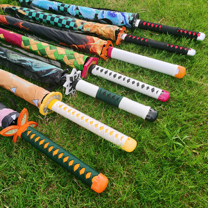 <span class=keywords><strong>Parapluie</strong></span> <span class=keywords><strong>Katana</strong></span> <span class=keywords><strong>Demon</strong></span> Sword 97CM 8 baleines, revêtement noir, <span class=keywords><strong>parapluie</strong></span> épée de samouraï droite, double usage soleil/pluie, pour cosplay - Product Image 2