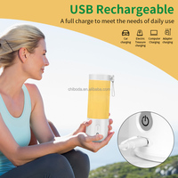 Mixeur-presse-agrumes portable rechargeable USB 450 ml, 6 lames en acier inoxydable, étanche, multifonctionnel, sans balais