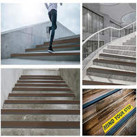 Marches d'escalier en PVC autocollantes modernes à installation rapide, antidérapantes, pour projets de rénovation