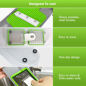 Hachoir à légumes, gadgets de cuisine avec 2 lames, hachoir à légumes, oignon, concombre, <span class=keywords><strong>mandoline</strong></span> polyvalente - Product Image 6
