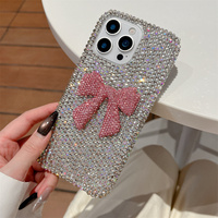 À la mode Étincelant Diamant Bowknot Paillettes Téléphone étui pour iphone 17 16 Pro Max 14 15 Plus 13 12 Pro Filles Couverture de Téléphone Portable
