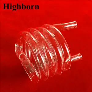 Transparente y resistente al calor de la hélice tubo de vidrio de cuarzo de