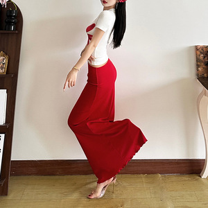 New Women's Solid-Color Slim-Fit Crew Neck Short Sleeve Fashionable High-Waisted Skirt Casual 2-Piece <b>Set</b> Fashion - Product Image 4