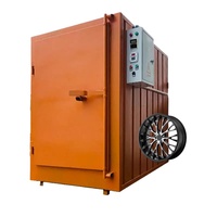 Four de séchage et de polymérisation à poudre pour PLC et moteur, personnalisé, couleur orange, avec chariot pour usine de roues/jantes, fonctionnement manuel - Vente chaude
