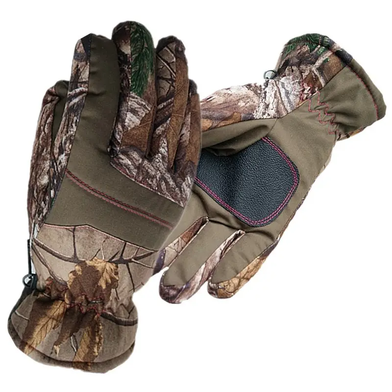กลางแจ้ง Bionic Camouflage Jungle สกีถุงมือฤดูหนาวผู้หญิงเมมเบรนกันน้ำฉนวนกันความร้อนเย็นผ้าฝ้ายถุงมือกันน้ำ