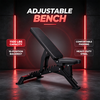Bangku Fitness Gym Rumahan yang Tahan Lama dengan Kapasitas Beban 1100LBS, Bangku Dumbbell yang Dapat Disesuaikan Berbagai Sudut untuk Penggunaan di Gym