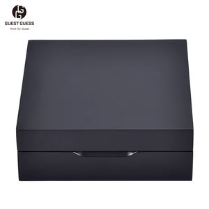 Laque de haute qualité personnalisée OEM Finition noire mate Matériau Mdf Taille compacte 2 compartiments Boîte de rangement pour capsules de café d'hôtel - Product Image 6