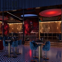 Lumières DJ colorées pour boîte de nuit, ensembles de meubles de bar en bois, meubles de salon en métal, bar de boîte de nuit avec éclairage LED