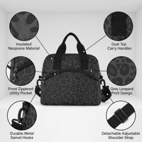 Sac à bandoulière personnalisé pour femme, style bohème japonais, imprimé léopard, noir, décontracté, sac fourre-tout, sac à main, orné de diamants et de perles, été/hiver, personnalisable