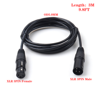 Câble audio blindé XLR 2-en-1 de 3 m, plaqué or, gaine en PVC, connecteur stéréo équilibré 3 broches mâle-femelle pour console de mixage et lecteur DVD