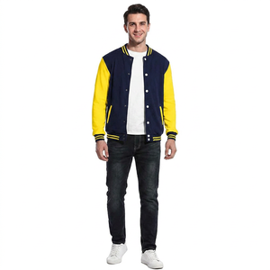 Men's Casual <b>Slim</b> <b>Fit</b> Wool Varsity <b>Jacket</b> Fashionable Design Letterman Style Plain Dyed Front Logo Varsity Men's <b>Jackets</b> - Product Image 1