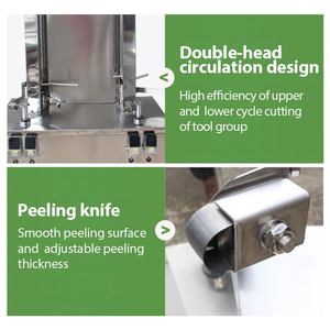 Pelador de mango y máquina de pelar de acero inoxidable de una o dos cabezas para pelar rápidamente melón de invierno, sandía y calabaza - Product Image 5