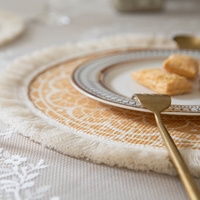 Napperons ronds bohème tissés à la main, tapis de table à manger, meilleure vente