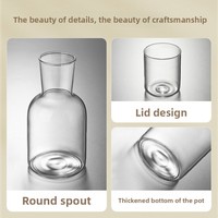 Carafe en verre résistant aux hautes températures, fonctions chaud/froid, design moderne, grande carafe en verre borosilicate