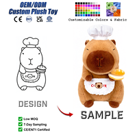 Peluche personnalisée Capybara Boulanger Mignon, Animaux en Peluche Personnalisables, Peluches Kawaii, Cadeaux d'Anniversaire et de Fêtes, Vente en Gros OEM ODM