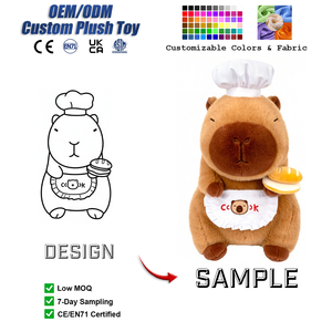 Peluche personnalisée Capybara Boulanger Mignon, Animaux en Peluche Personnalisables, Peluches Kawaii, Cadeaux d'Anniversaire et de Fêtes, Vente en Gros OEM ODM - Product Image 1