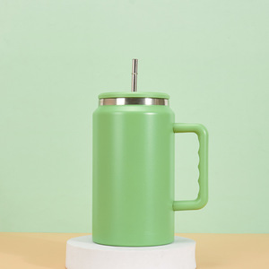 Mug isotherme en acier inoxydable de 1500 ml avec poignée, grande capacité, anti-fuite, avec paille et couvercle - Product Image 5