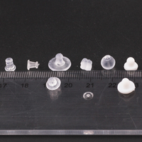 1000 pièces/sac Bouchons d'oreille en silicone souple et en plastique transparent, forme ronde et balle, pour fixation d'oreilles pour femme