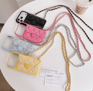 Étui de téléphone en cuir à bandoulière avec porte-cartes pour iPhone 17 16 15 14 <span class=keywords><strong>Pro</strong></span> Max, coque antichoc électroplaquée - Product Image 2