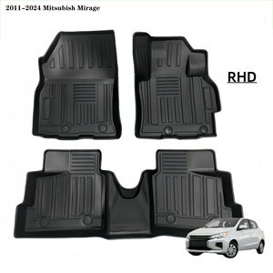 Pour 2011-2024 Mitsubishi Mirage TPE Ensemble de tapis de sol de <span class=keywords><strong>voiture</strong></span>-Ajustement personnalisé, avec tapis de <span class=keywords><strong>coffre</strong></span> arrière, <span class=keywords><strong>protection</strong></span> tous temps - Product Image 1