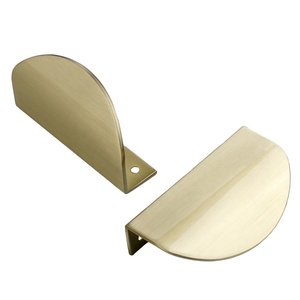 Nuevo diseño de concha taza semi círculo media luna latón satinado muebles cbainet, cajón de borde de <span class=keywords><strong>la</strong></span> puerta de manija lateral - Product Image 3