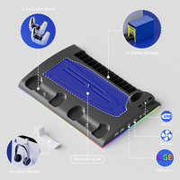 Support de refroidissement multifonctionnel Support vertical Base de chargeur pour console PS5 Station d'accueil de chargement Accessoire de jeu