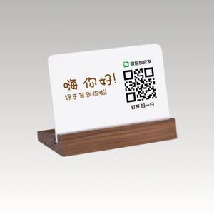 Logo Eco-Friendly Acrylic Menu Card Holder Wooden Base Custom Shape Silk Screen Printing <b>Desktop</b> Display <b>Stand</b> Promotions - Product Image 3