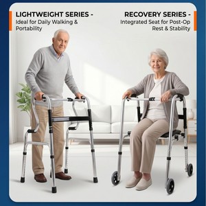 Hongmujian Aluminum Alloy <b>Walker</b> Adjustable Height With Non Slip Rubber Feet <b>For</b> Elderly And <b>Disabled</b> Rehabilitation Support - Product Image 5