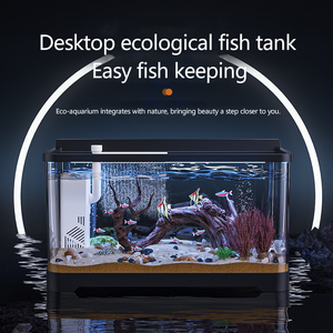 Acquario da Scrivania con Illuminazione, Vasca Ecologica in Plastica Trasparente per Pesci Ornamentali - Product Image 1