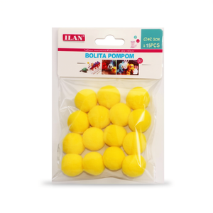 Pallina di pon pon Ilan da 2,5 cm, gialla, per progetti fai da te - Product Image 1