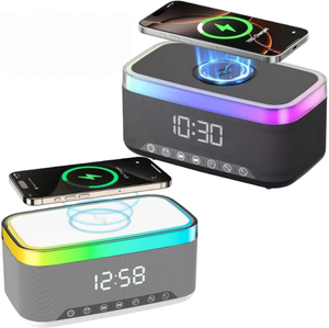 <span class=keywords><strong>Chargeur</strong></span> sans fil rapide 15W avec logo personnalisé, boîte à son BT 5.3, bruit blanc, TF, USB, AUX pour chambre, salon, voyage - Product Image 3