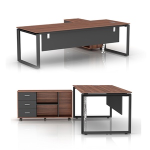 Modern L-Shape Executive Manager Writing <b>Desk</b> Single Office Furniture Contemporary Wholesale Supply Boss Office <b>Desk</b> Organizer - Product Image 2