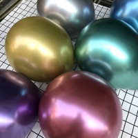 Vente Flash - Ballons en Latex Métalliques Chromés de Haute Qualité 12 Pouces - Or, Argent, Rose Rouge, Bleu, Vert, Violet