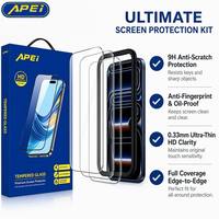 Kit de Instalación de Protector de Pantalla de Vidrio Templado con Dureza 9H Grado AAA, ODM OEM, para iPhone 17 18 Pro Max, Paquete de 2