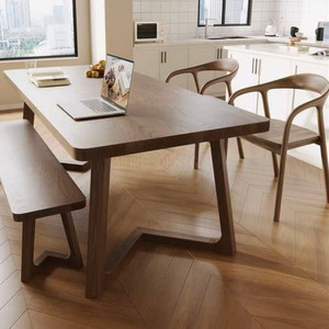 Pieds de table antidérapants et silencieux, design minimaliste, pour hôtel, cuisine, restaurant, table à manger en bois - Product Image 5