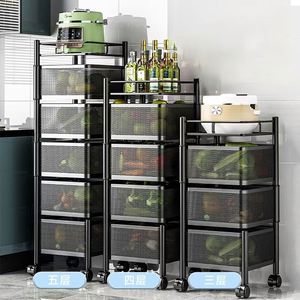 Multi-Tier Organiser Square Bathroom Kitchen Organiser Fruit & <b>Vegetable</b> Storage <b>Basket</b> Living Room Seam Appliance Storage Rack - Product Image 6