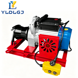 Treuil électrique mobile YILI avec commande suspendue, cadre en acier rouge, pour travaux de câblage et de tension, avec engrenage d'entraînement - Product Image 3