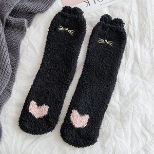 Cheap Fleece Candy Warm <strong>Lady</strong> Heart Cute Winter Sleeping Embroidery Custom <strong>Fluffy</strong> Sleeper Fuzzy Women's <strong>Socks</strong> - Product Image 5