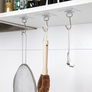 Acrylic Adhesive Hook 5 Pack Large Transparent Single Hook Iron Material For Kitchen Storage Multifunctional Hanger - Product Image 1