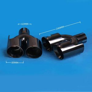 Embout d'échappement en titane noir de 3,5 pouces en forme de Y, poisson <span class=keywords><strong>volant</strong></span> avec design de protection, embout de silencieux double en acier inoxydable - Product Image 2