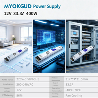 Fuente de Alimentación Conmutada de Alta Potencia de 400W 12V, Fuente de Alimentación Conmutada de Salida Única con Múltiples Funciones de Protección